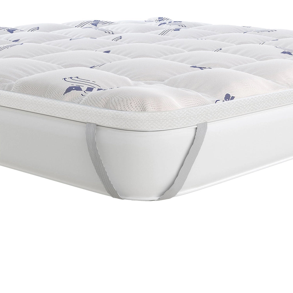 Topper Matrimoniale Trapuntato 300 gr/mq con Elastici Air Traspirante Bianco