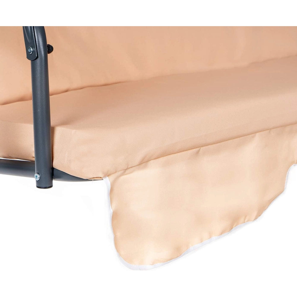 Trade Shop - Dondolo Altalena 3 Posti Con Tetto Parasole Regolabile Per Giardino Terrazzo Beige 349005 -