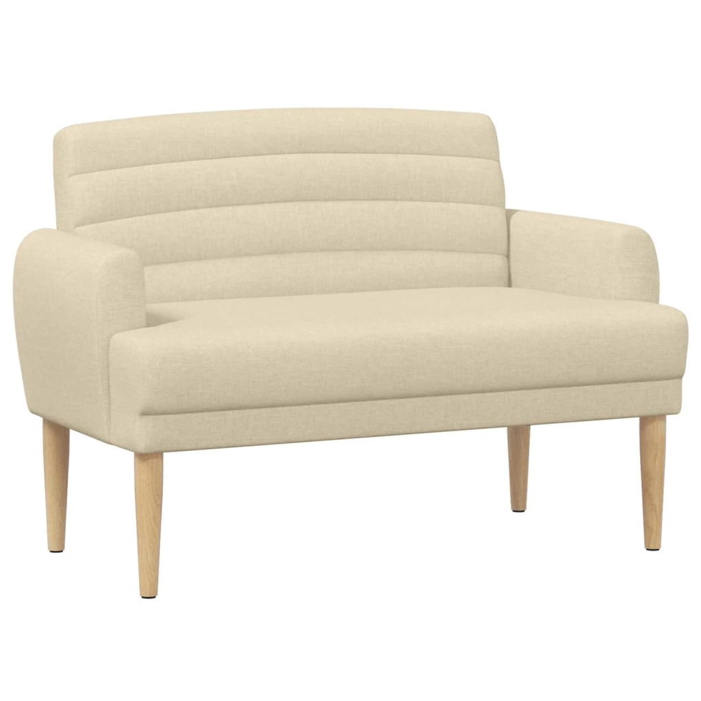 Loveseat con bottoni imbottiti Crema 116 x 67 x 80 cm Tessuto 42041782