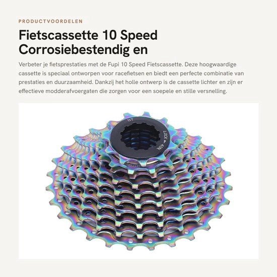 Cassette a 10 velocità 11-28T - Resistente allo shock - Resistente alla corrosione - Leggera - Acciaio molybdeno - Facile da installare - Cassette per bicicletta