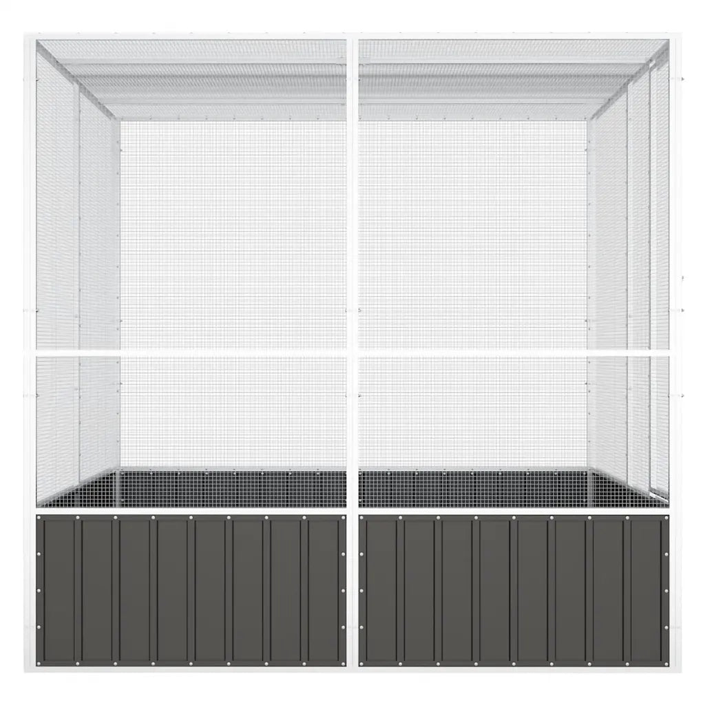 Gabbia Uccelli Antracite 213,5x217,5x211,5 cm Acciaio Zincato