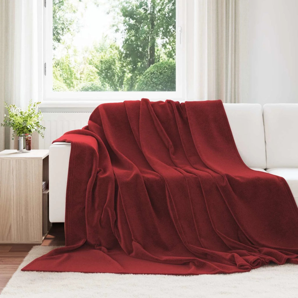 Coperte da Pile 6 pz Rosso Bordeaux 240 x 270 cm Panno