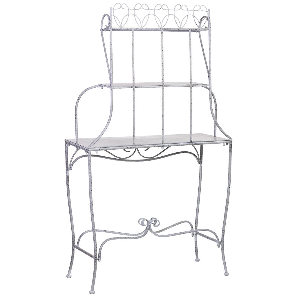 Espositore in metallo con 2 ripiani grigio 90,81x36,83x158,12h cm