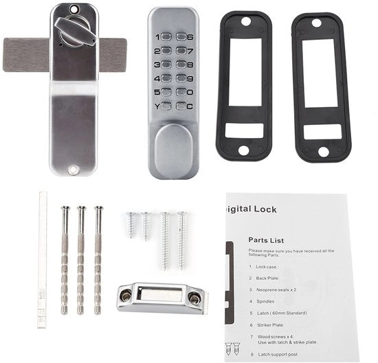 Combinazione di sicurezza per porte interne - Cassetto di combinazione - Blocco di sicurezza per porte interne - Blocco di sicurezza per armadi - Fissazione solida e duratura - Installazione senza problemi