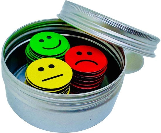 Set di 60 magneti per feedback (diametro 2,5 cm): 20 verdi, 20 gialli e 20 rossi magneti – Ideale per comunicazione creativa in scuola, lavoro e vita quotidiana (2,5 cm)