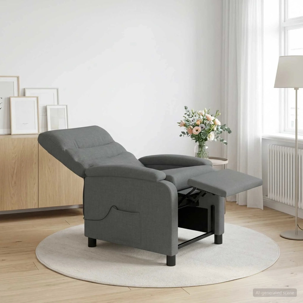 Divano Sedia-Poltrona Massaggiante Grigio Scuro Tessuto 238877