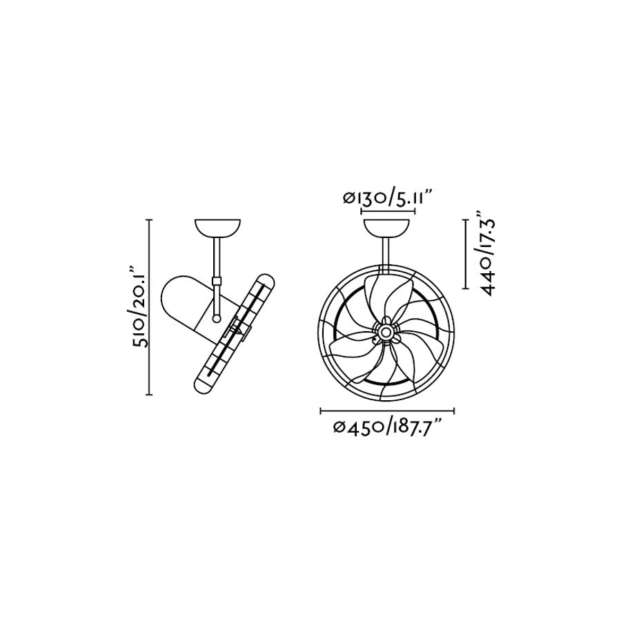 FARO Ventilatore da soffitto 13 m² acciaio marrone 3 velocita regolatore a parete incluso funzione estate-inverno flusso aria 9333 m³-min KEIKI FARO-33715