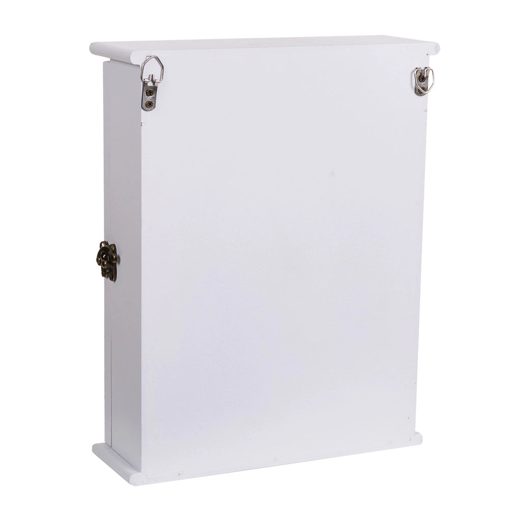 Scatola chiavi legno griglia bianca 24x7.5x30h cm