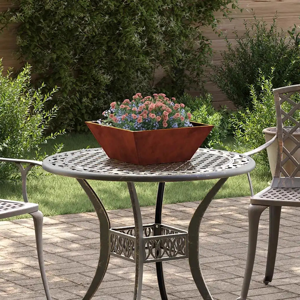 Vaso da giardino 5 pz-Set di 5 Fioriera da Esterno-Contenitore per Piante Ruggine 40 x 40 x 15 cm