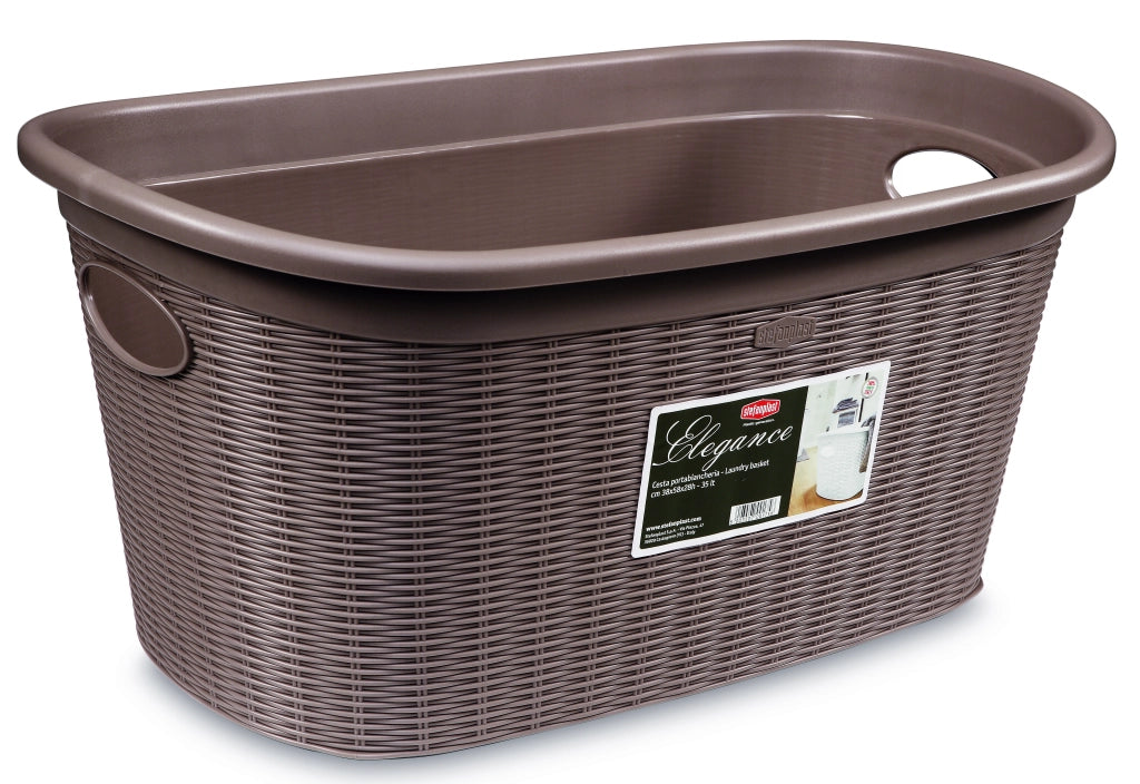 Stefanplast CESTA PORTABIANCHERIA ELEGANCE Lt. 35 - cm. 58x38x28 h col. Tortora