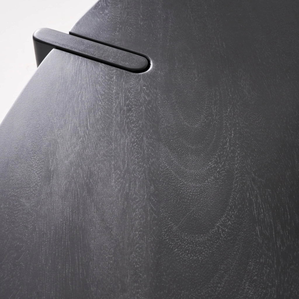 Tavolino ovale in legno di mango massello, 120cm, nero