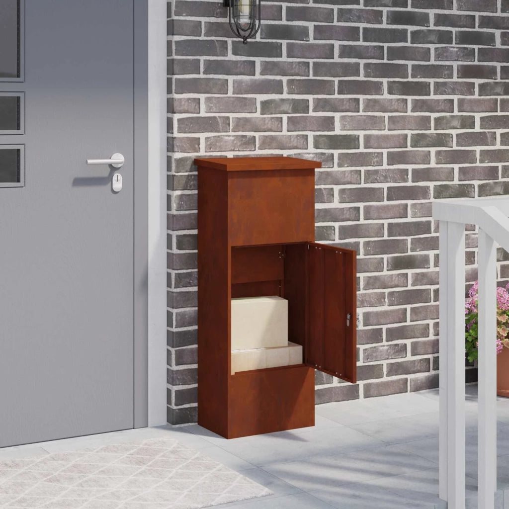 Cassetta per pacchi con porta Ruggine 44,5 x 29 x 110,5 cm