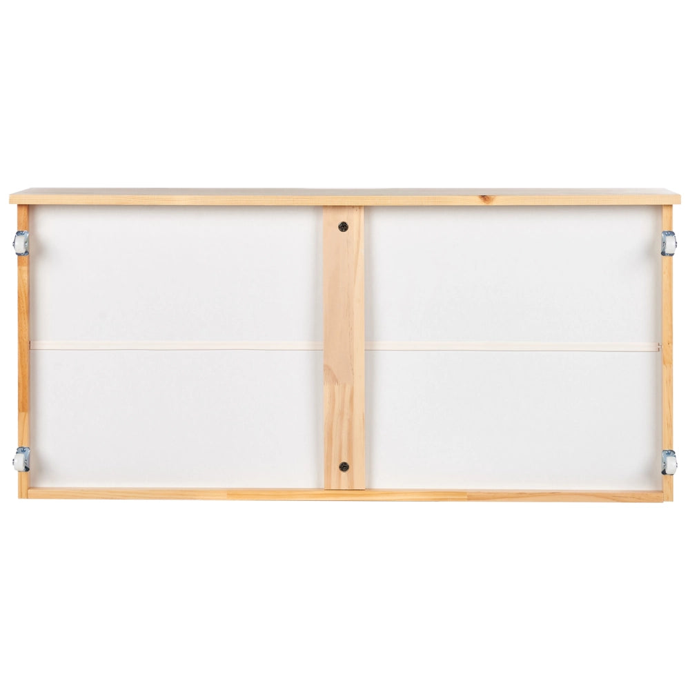 Set di 2 cassetti portaoggetti sotto il letto MDF con ruote in marrone chiaro