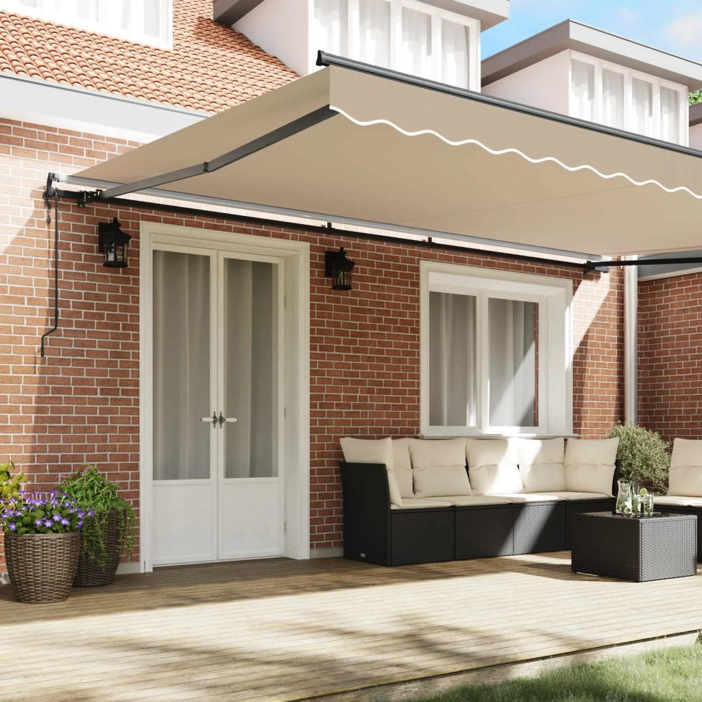 Tenda Retrattile Beige 500 × 350 cm Tessuto e Alluminio 3331531