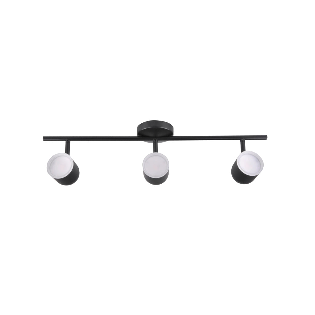 Lampada parete-soffitto LED 3 luci nera 3000K Polux