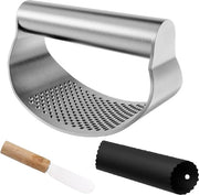 Strumento per aglio - Frullatore di aglio e zenzero professionale - Progettazione ergonomico - Gadget da cucina per risparmiare tempo - Acciaio inossidabile