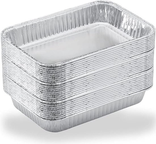 Foglie di alluminio per BBQ - 20 pezzi - Antiaderente - Piatto da barbecue - BBQ sicuro - scodella per barbecue - accessori per barbecue - utensili per barbecue - contenitore in alluminio per cottura - 22*16cm (1000ml)