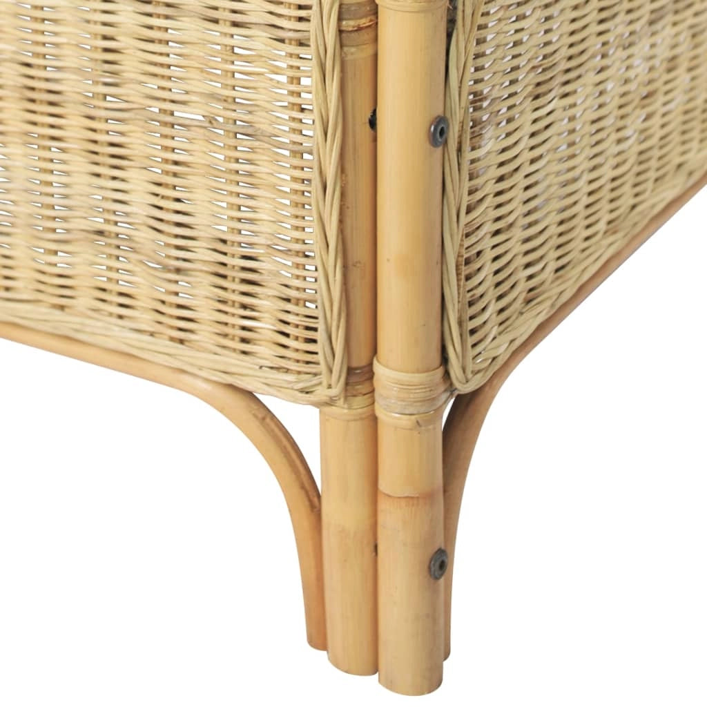 Divano a 2 posti per soggiorno casa uso interno 120 x 84 x 90,5 cm rattan naturale e lino 02_0019583