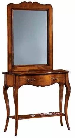 Consolle con specchio 1 cassetto legno bassano 101x40x89 (766+767) - Mobili 2G