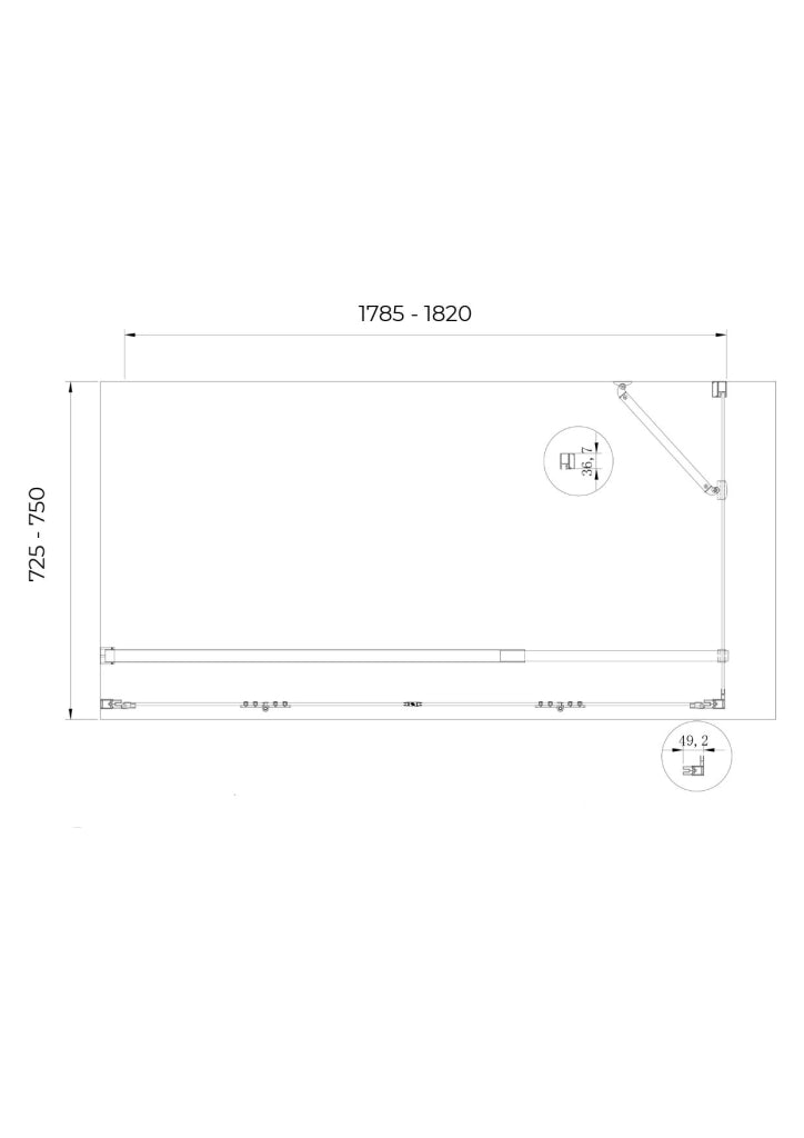 Box cabina doccia con ingresso libero apertura a libro pieghevole e lastra fissa reversibile H 190 cromo trasparente anticalcare misure  72,5-75 Fisso + Porta 178,5-182