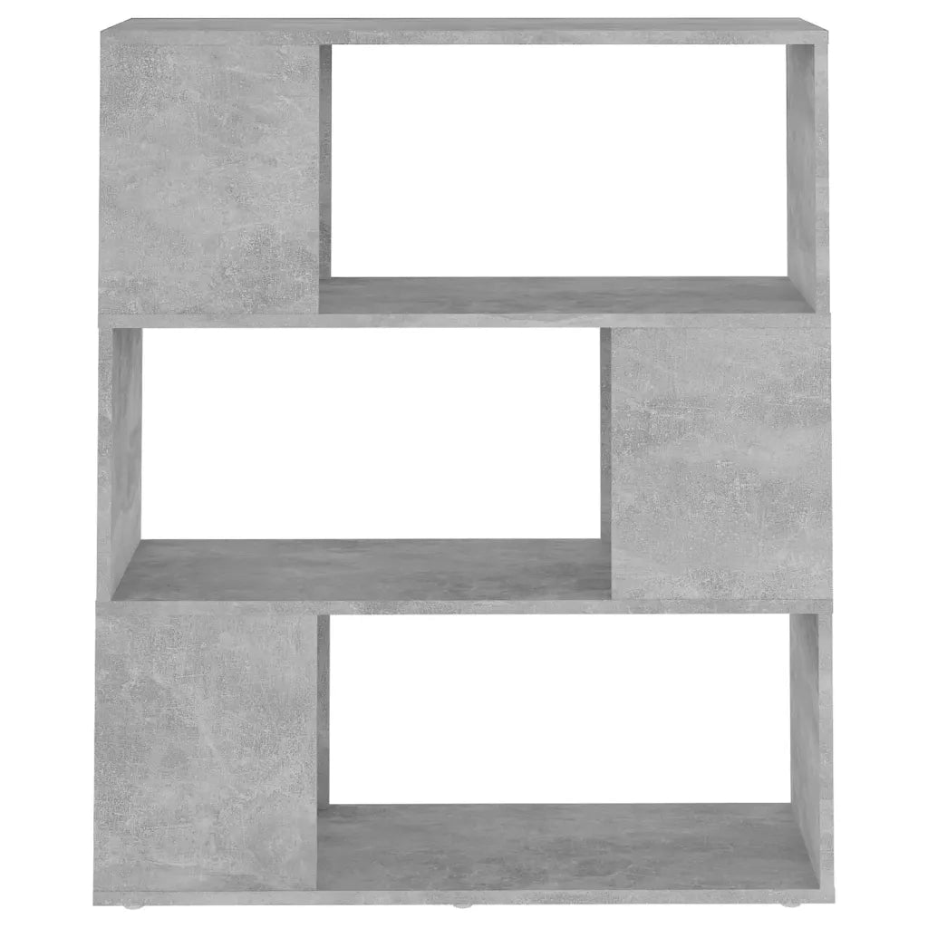 Libreria Divisorio-Scaffale per Libri-Mobile di Stoccaggio Grigio Cemento 80x24x94 cm in Truciolato