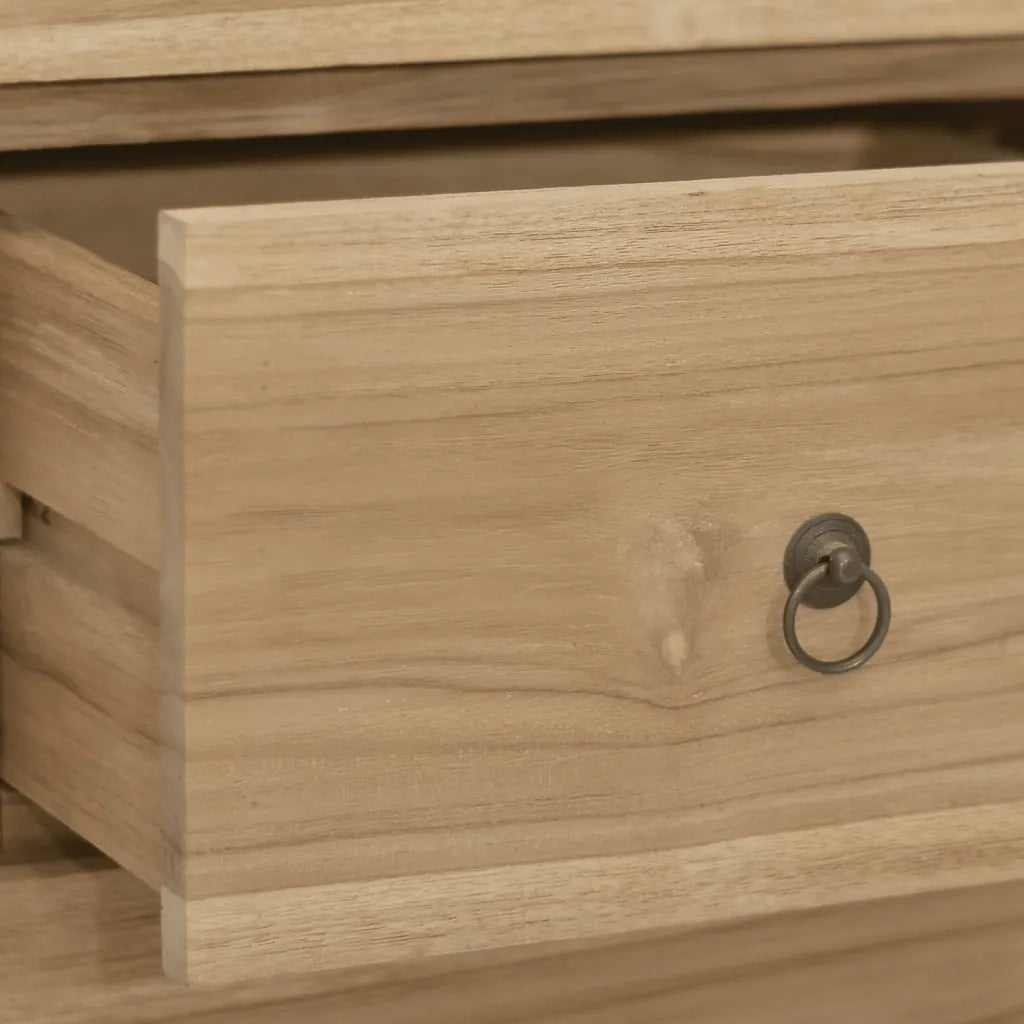 Cassettiera 80x30x55 cm in Legno Massello di Teak 340739
