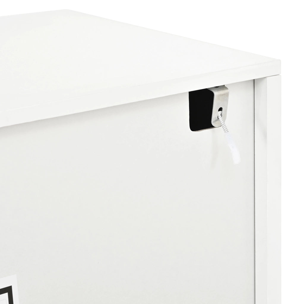 Mobile porta TV con 4 ante e funzione push-to-open, per soggiorno, in PB e MDF, bianco, 170 × 35 × 50 cm