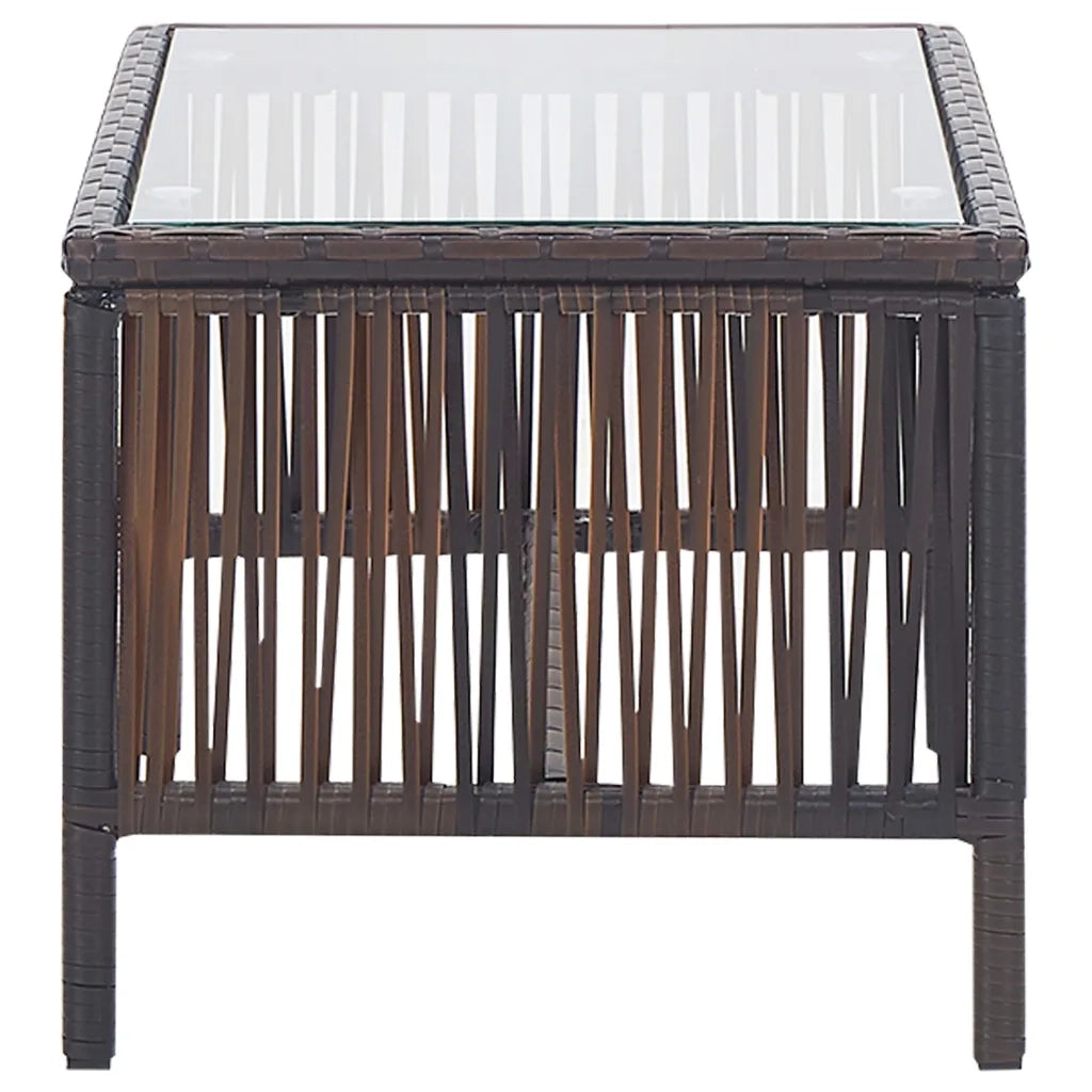 Set Divani da Giardino 4 pz con Cuscino in Polyrattan Marrone cod mxl 35069