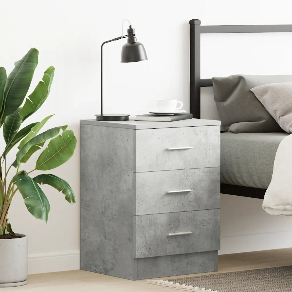 Comodino Grigio Cemento 38x35x56 cm in Truciolato cod mxl 30802