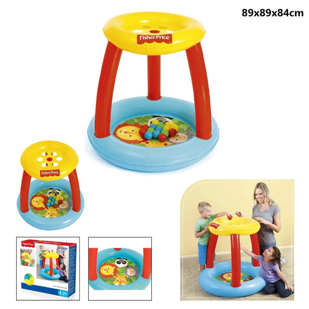Trade Shop - Piscinetta Gonfiabile Con Palline Amici Animali Per Bambini 2 Anni+ 89x84cm 93541 -
