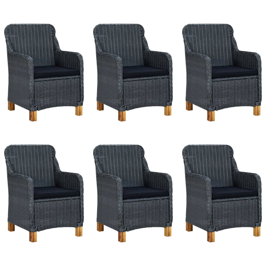 Set da pranzo da 9 pezzi con cuscini resina intrecciata grigio scuro 02_0014644