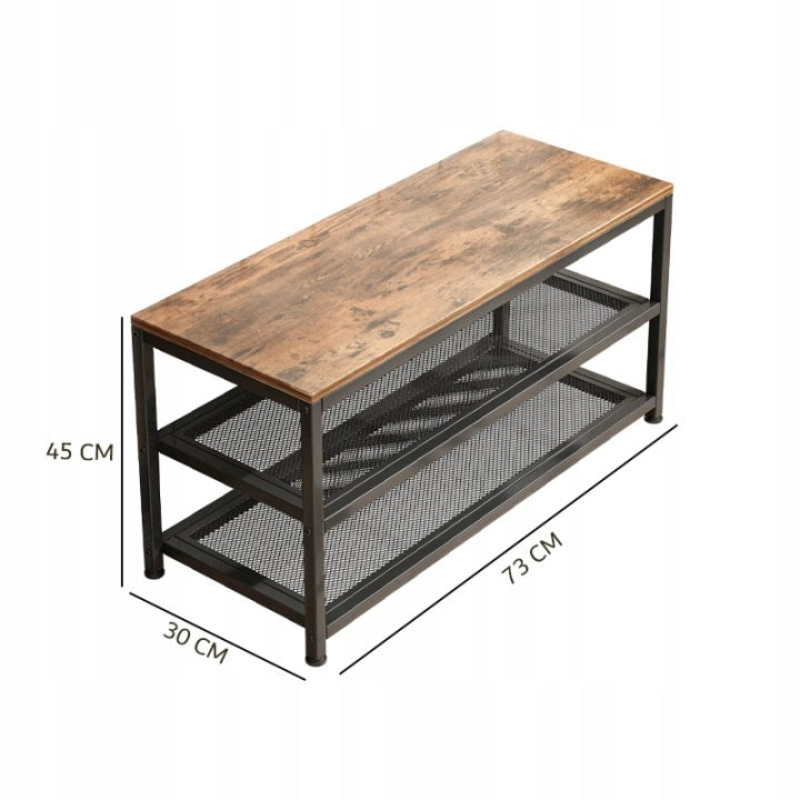 Scaffale armadio per scarpe con seduta grande ripiano retrò 73 cm