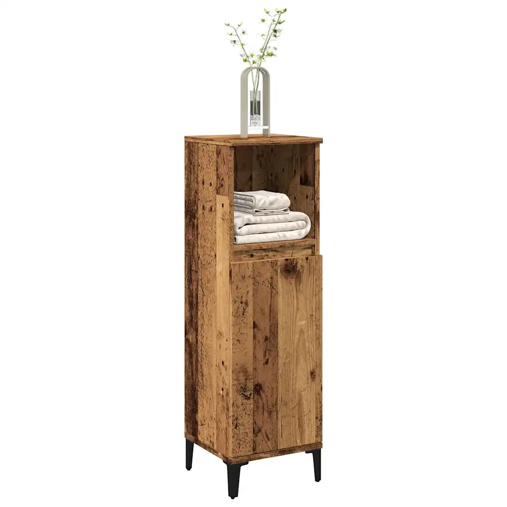 Armadietto da Bagno Legno Antico 30x30x100 cm in Truciolato 857111