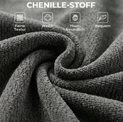 Poltrona Letto Pieghevole 2-in-1 in Chenille Grigia con Cuscino di Supporto Spesso