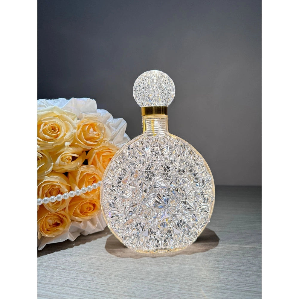 Trade Shop - Lampada Da Tavolo Luce Notturna D'atmosfera Cristallo Bottiglia Vino Ricarica Touch -