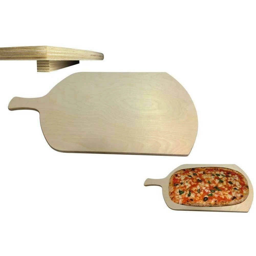 Trade Shop - Tagliere Per Pizza A Metro Teglia Vassoio Legno Rettangolare Con Manico 72x37cm -