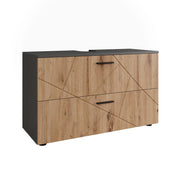 Vicco Mobiletto per lavabo Antracite/quercia dorata 100.1 x 60.6 cm con 2 cassetti