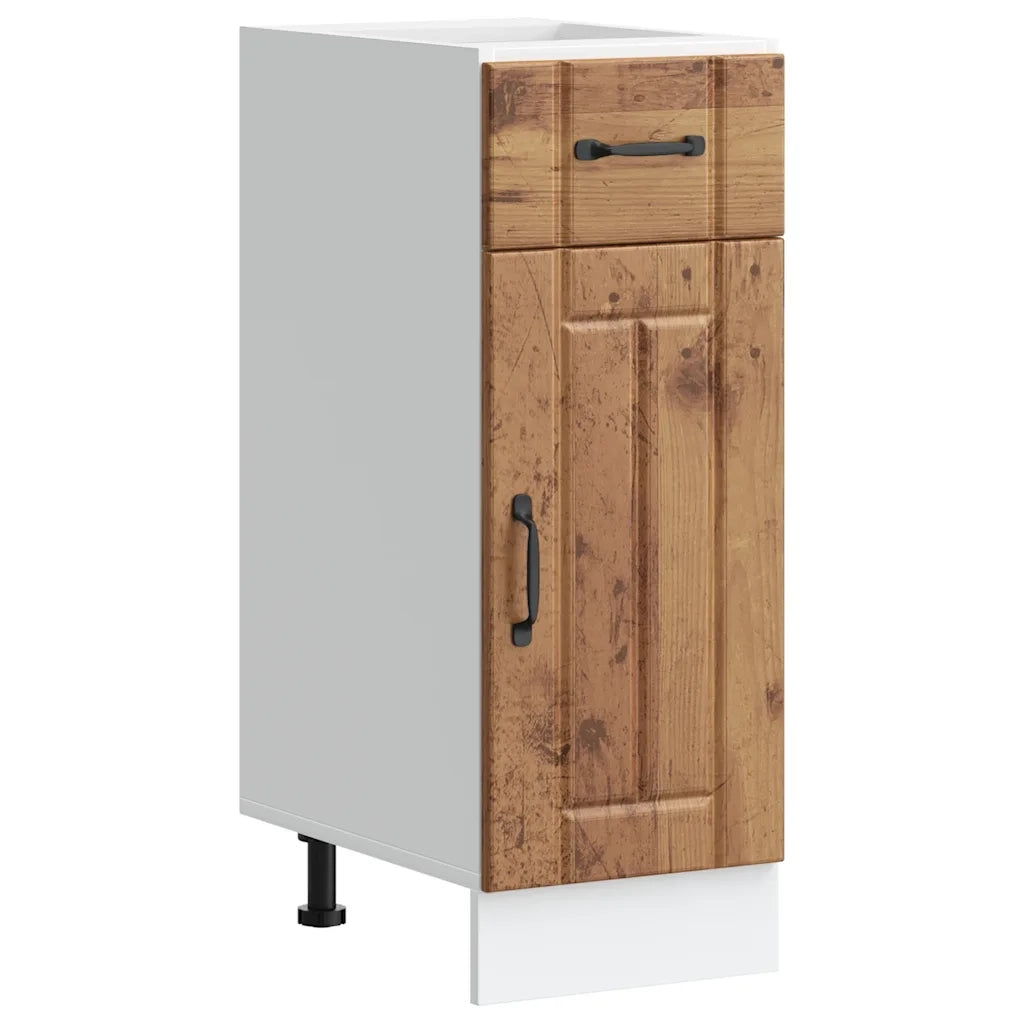 Mobile da cucina Lucca pratico contenitore piedini regolabili 30 x 46 x 81,5 cm legno composito finitura effetto legno anticato 02_0050060