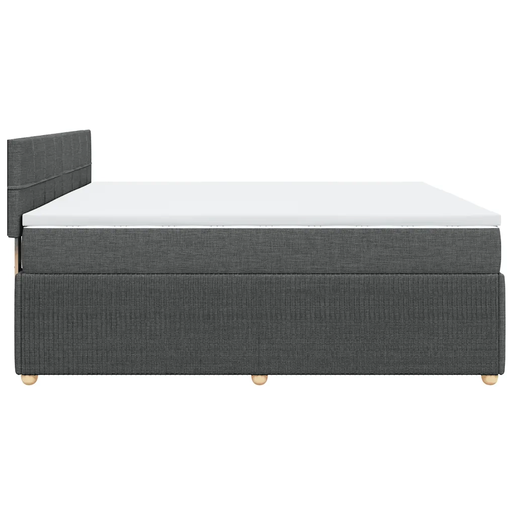 Giroletto a Molle con Materasso Grigio Scuro 200x200 cm Tessuto 3289864