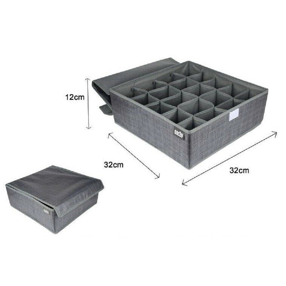 Trade Shop - Portaoggetti Tessuto Organizer Contenitore Biancheria 20 Posti 32x32x12 Cm 69720 -