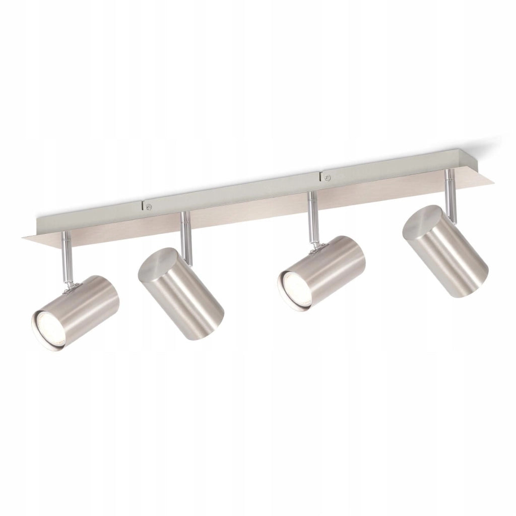 ZMH Faretto da soffitto nichelati 4 luci GU10 orientabili 330° stile moderno per soggiorno camera letto senza lampadina