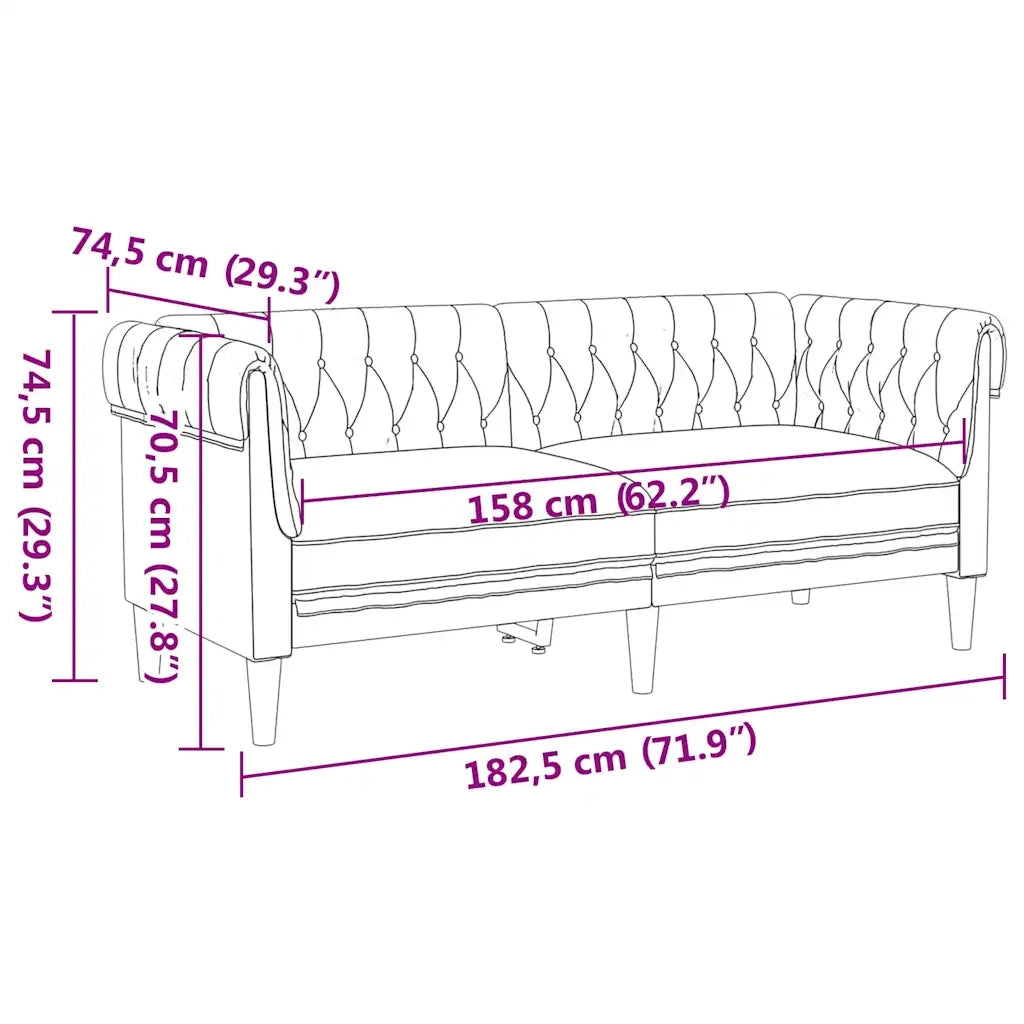 Divano per Soggiorno 2 pcs Grigio scuro 201,5 x 74,5 x 74,5 cm 3385857