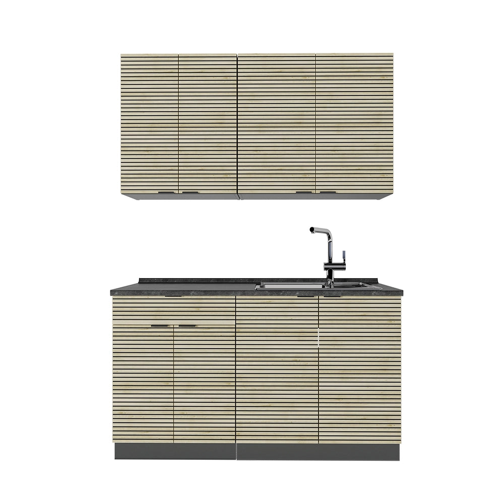 Cucina completa Fame-Line Pannello in quercia/Antracite 140 cm, PL Antracite Vicco