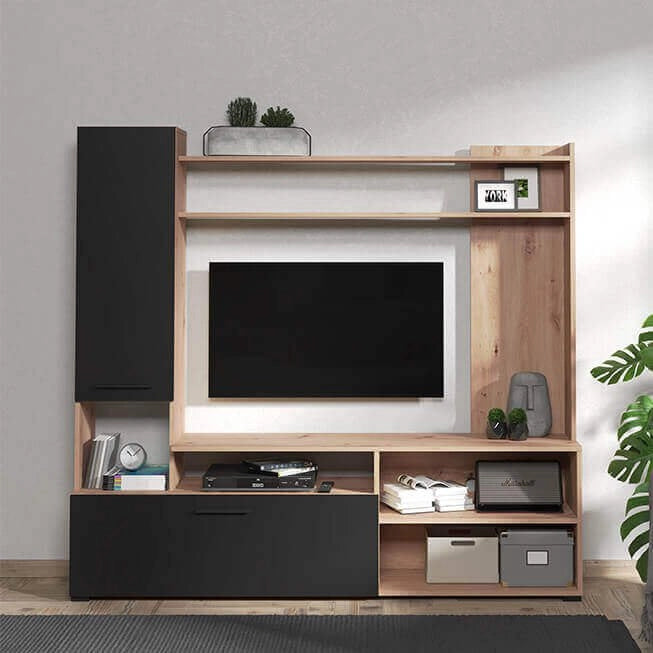 parete attrezzata soggiorno due ante moderna cm 168 5x35x157 h - LULU