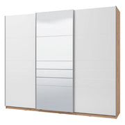 Armadio Camera da Letto Carasco, Guardaroba Grande Appendiabiti, 262.5x224h cm Bianco Opaco