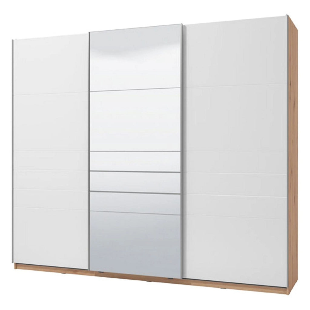 Armadio Camera da Letto Carasco, Guardaroba Grande Appendiabiti, 262.5x224h cm Bianco Opaco