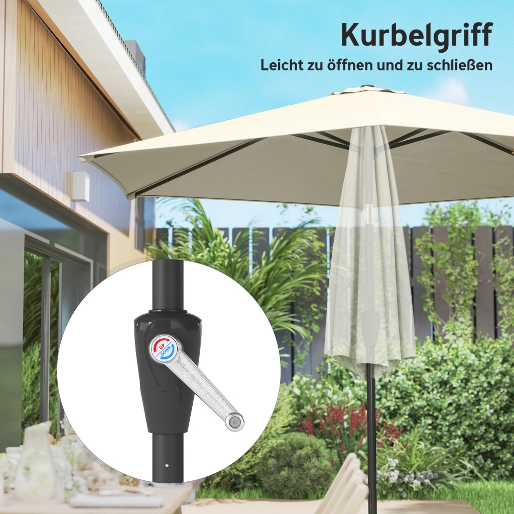 Ombrellone da balcone pieghevole 270 cm crema ¨C zephmum ¨C UV 50+ con manovella
