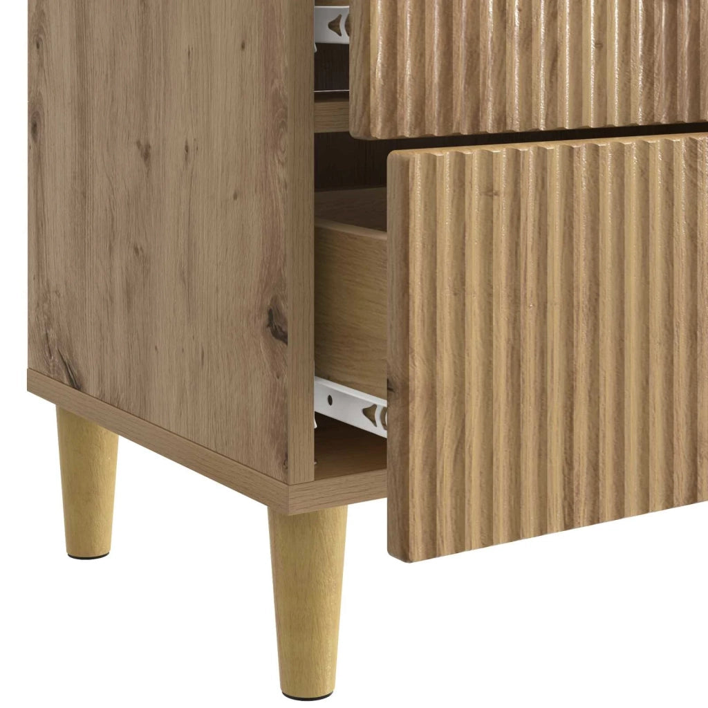 Comodino | Armadio da Notte | Mobiletto da notte Rovere Artigianale 62 x 34,5 x 48 cm