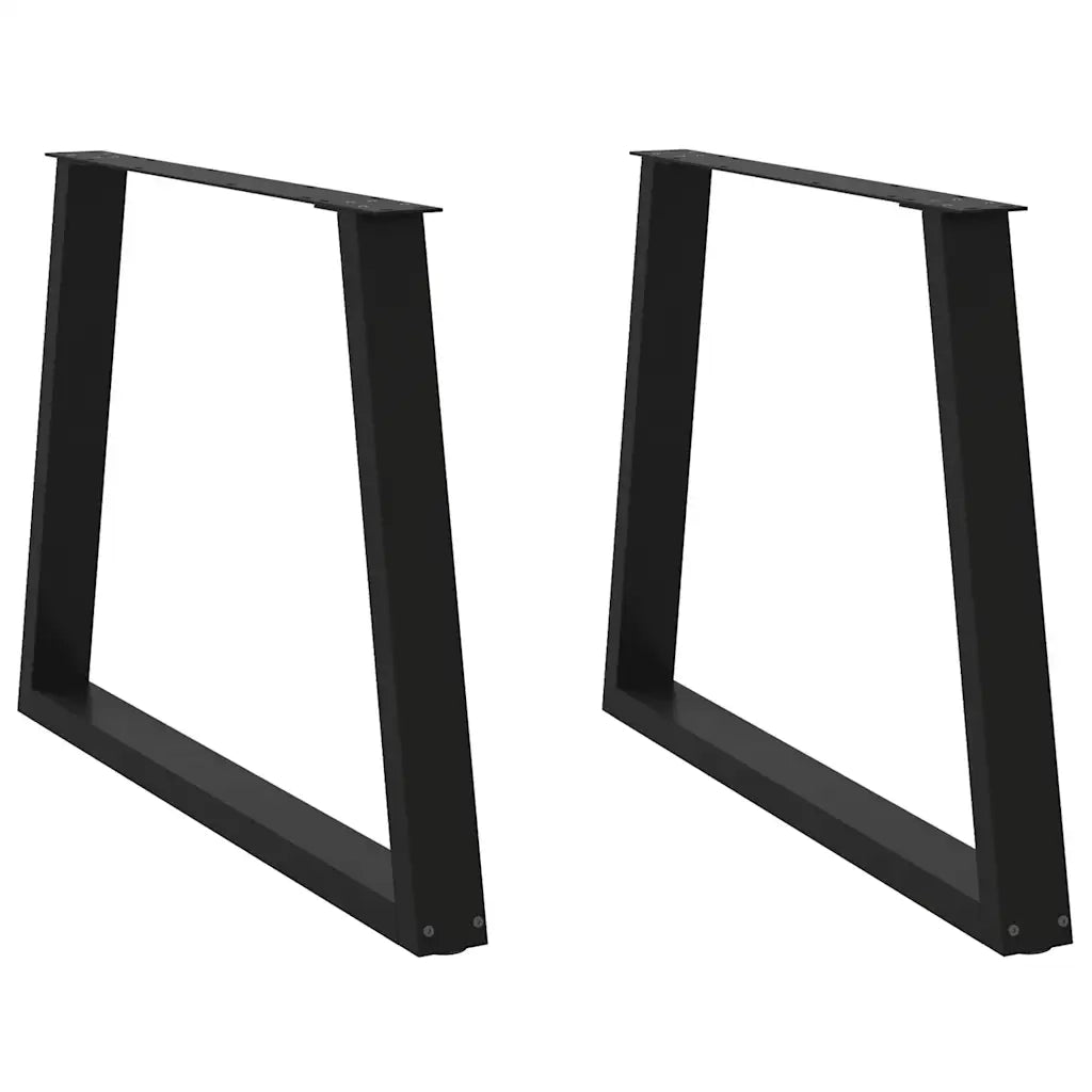 Gambe per tavolo da pranzo a forma di V 2 pz nere 100x(72-73,3) cm in acciaio