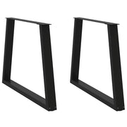 Gambe per tavolo da pranzo a forma di V 2 pz nere 100x(72-73,3) cm in acciaio